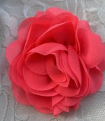 Hårklips med lille rose, neonpink